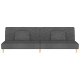 Canapé-lit à 2 places avec deux oreillers Gris foncé Tissu