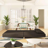 Canapé-lit à 2 places avec deux oreillers marron tissu