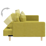 Canapé-lit à 2 places avec deux oreillers Vert Tissu