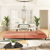 Canapé-lit à 2 places avec deux oreillers Rose Velours