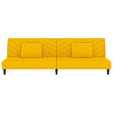 Canapé-lit à 2 places avec deux oreillers Jaune Velours
