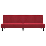 Canapé-lit 2 places rouge bordeaux velours