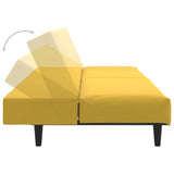 Canapé-lit 2 places jaune velours
