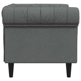 Fauteuil Chesterfield gris foncé tissu