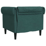 Fauteuil Chesterfield vert foncé tissu