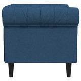 Fauteuil Chesterfield bleu tissu