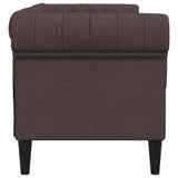 Canapé Chesterfield 2 places marron foncé tissu