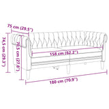 Canapé Chesterfield 2 places marron tissu