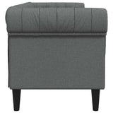 Canapé Chesterfield 3 places gris foncé tissu