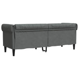 Canapé Chesterfield 3 places gris foncé tissu