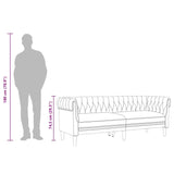 Canapé Chesterfield 3 places gris foncé tissu