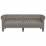 Canapé Chesterfield 3 places taupe tissu