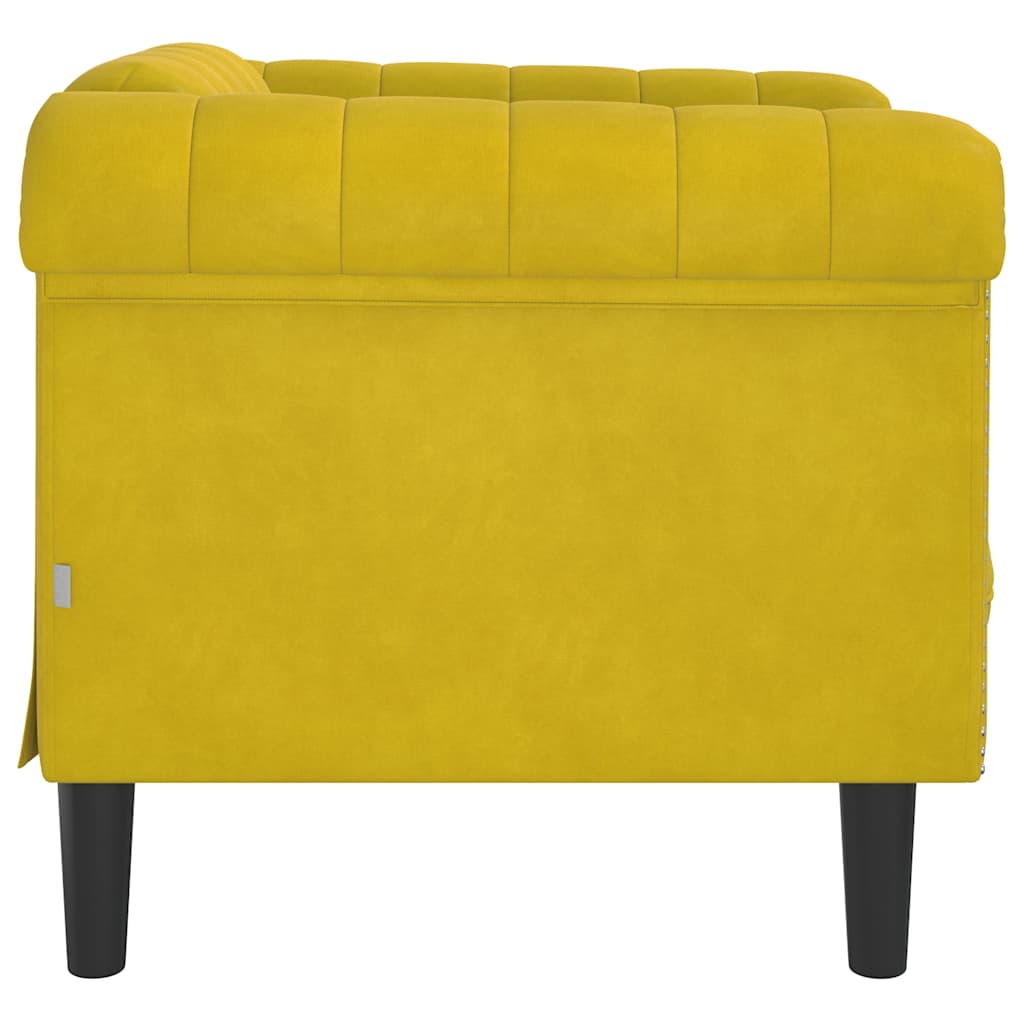Fauteuil jaune velours