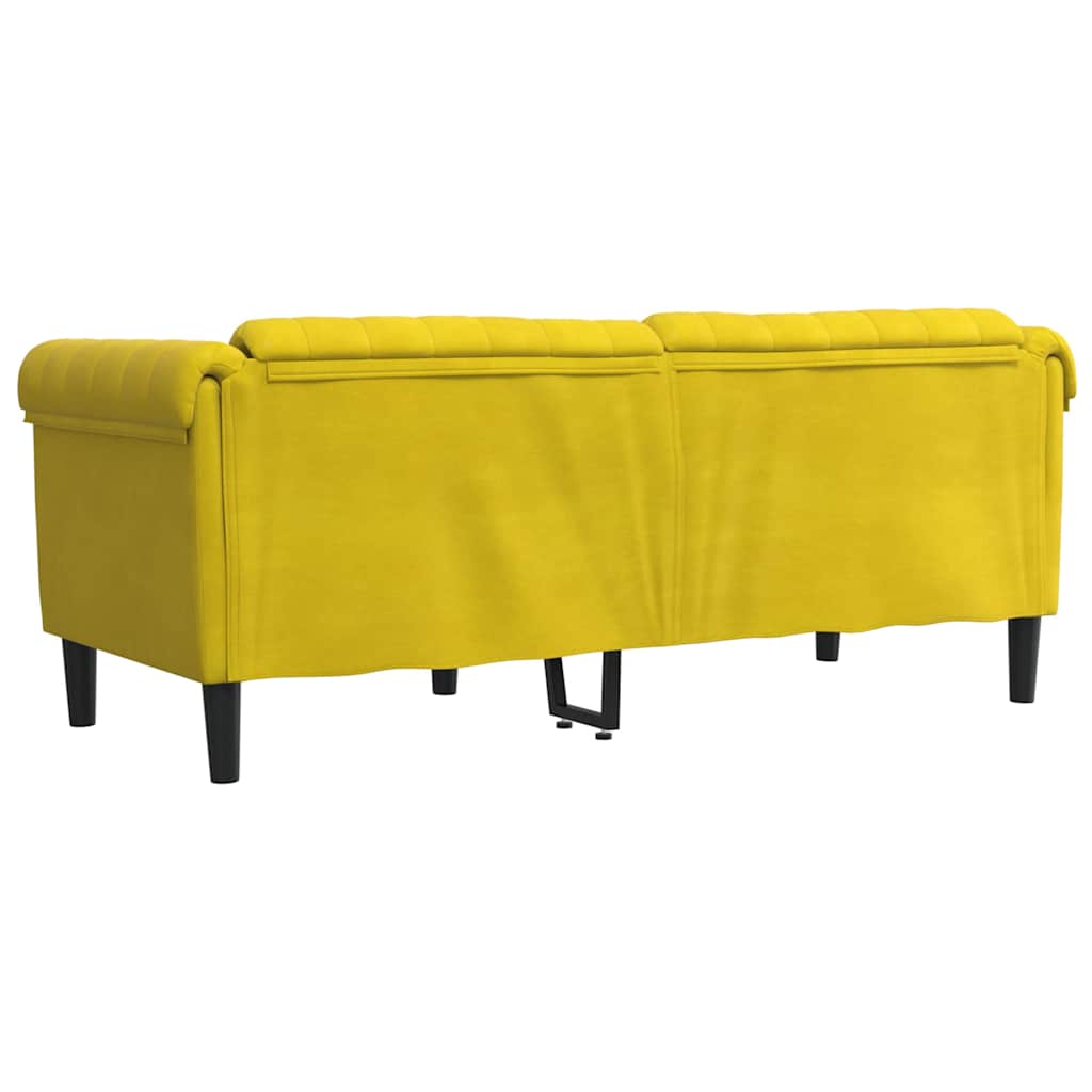 Canapé à 2 places jaune velours