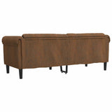 Canapé à 3 places marron similicuir daim