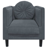 Fauteuil avec coussin gris foncé velours