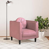 Fauteuil avec coussin rose velours