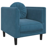 Fauteuil avec coussin bleu velours