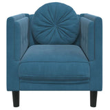 Fauteuil avec coussin bleu velours