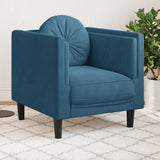 Fauteuil avec coussin bleu velours