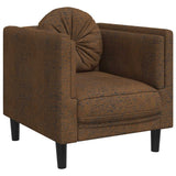 Fauteuil avec coussin marron similicuir daim