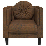 Fauteuil avec coussin marron similicuir daim