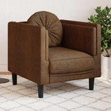 Fauteuil avec coussin marron similicuir daim