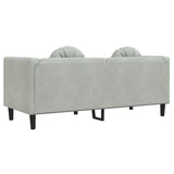 Canapé avec coussins 2 places gris clair velours