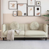 Canapé avec coussins 3 places crème velours