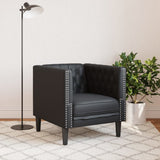 Fauteuil Chesterfield noir similicuir