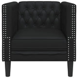 Fauteuil Chesterfield noir similicuir