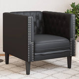Fauteuil Chesterfield noir similicuir
