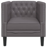 Fauteuil Chesterfield gris similicuir