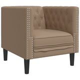 Fauteuil Chesterfield cappuccino similicuir