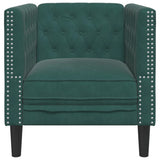 Fauteuil Chesterfield vert foncé velours