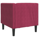 Fauteuil Chesterfield rouge bordeaux velours
