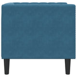 Fauteuil Chesterfield bleu velours