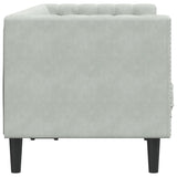 Canapé Chesterfield avec traversins 2 places gris clair velours