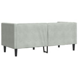 Canapé Chesterfield avec traversins 2 places gris clair velours
