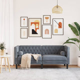 Canapé Chesterfield avec traversins 2 places gris foncé velours