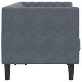 Canapé Chesterfield avec traversins 2 places gris foncé velours