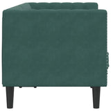 Canapé Chesterfield avec traversins 2 places vert foncé velours