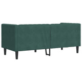 Canapé Chesterfield avec traversins 2 places vert foncé velours