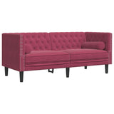 Canapé Chesterfield avec traversins 2 places velours