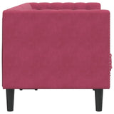 Canapé Chesterfield avec traversins 2 places velours