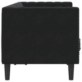 Canapé Chesterfield avec traversins 2 places noir velours