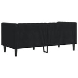 Canapé Chesterfield avec traversins 2 places noir velours