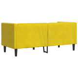 Canapé Chesterfield avec traversins 2 places jaune velours