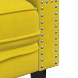 Canapé Chesterfield avec traversins 2 places jaune velours