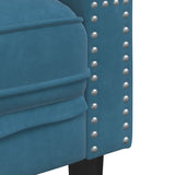 Canapé Chesterfield avec traversins 2 places bleu velours